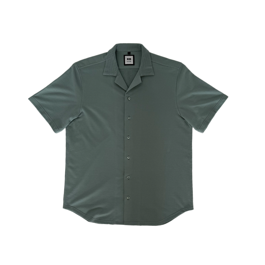 Sage Green knitted bowling shirt