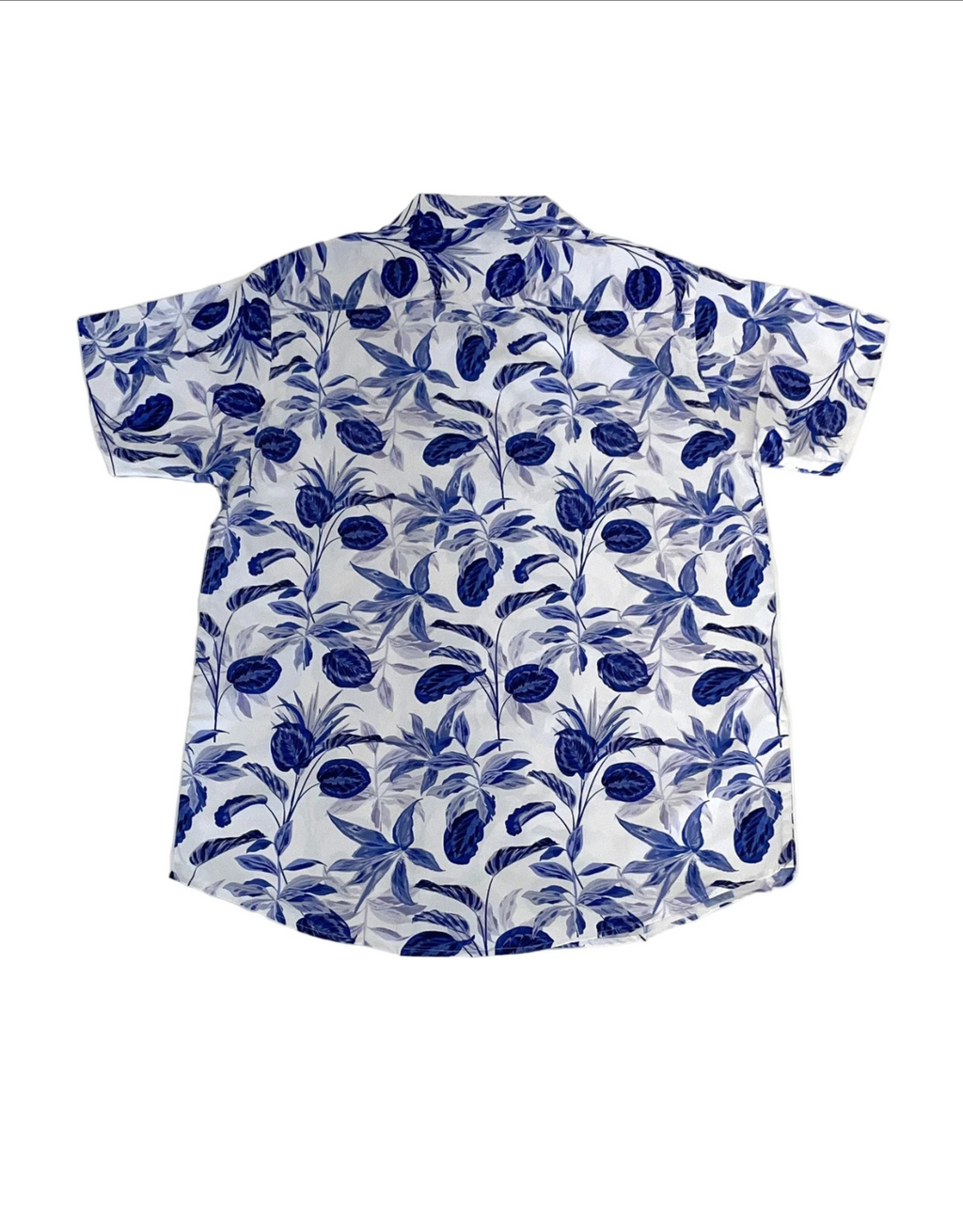 Blue on White Floral Shirt