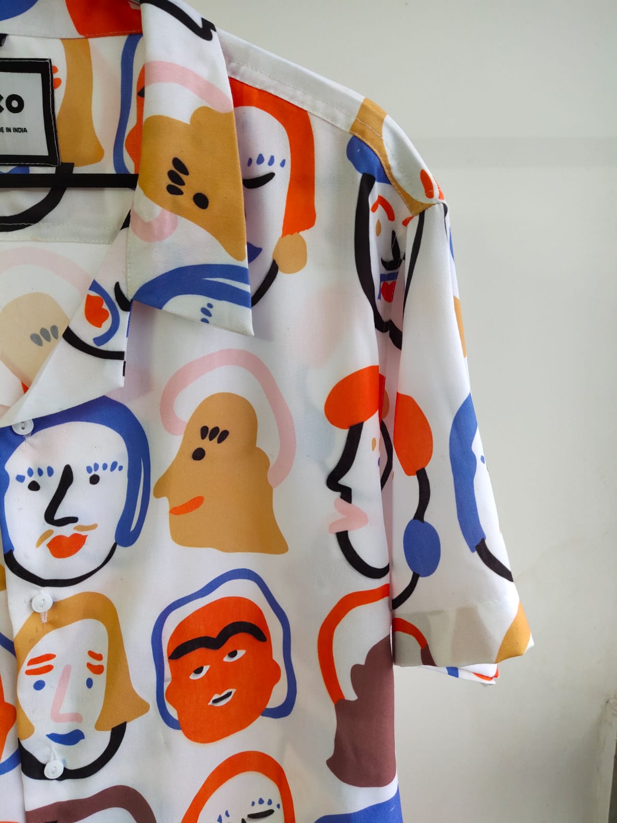Hand Drawn Faces Print Shirt