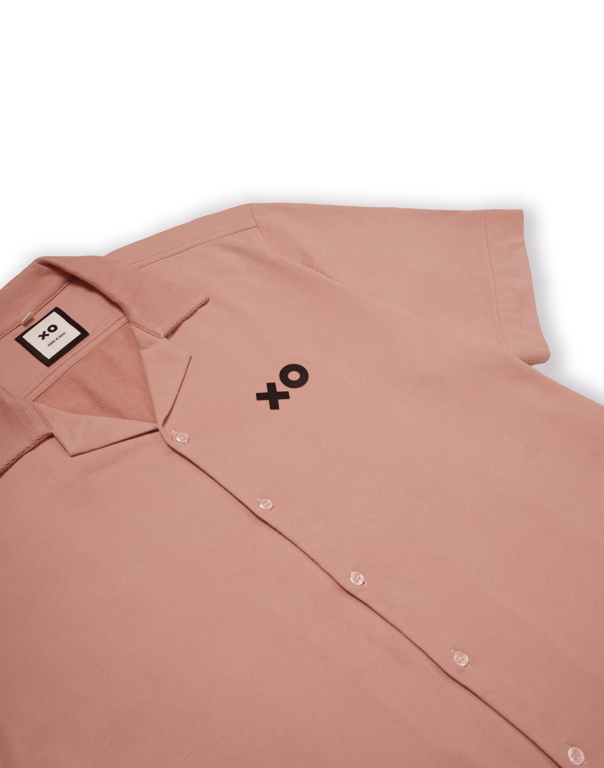 Peach Knitted Bowling Shirt
